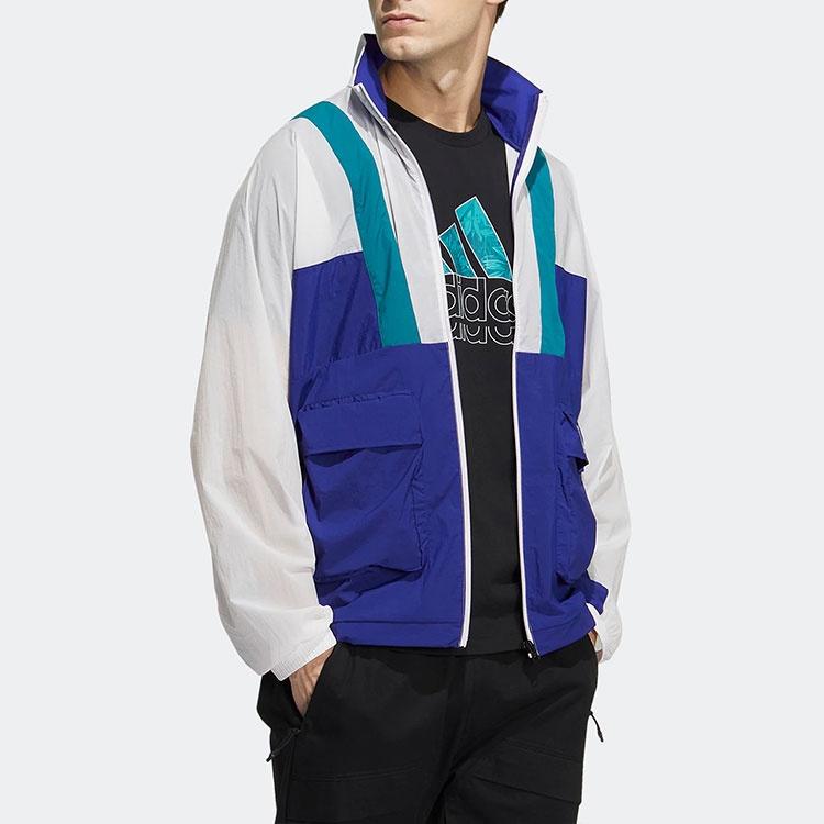 adidas Originals St Ltwind Wvjk Casual Breathable Sports Stand Collar Jacket Blue White Men's HE9931