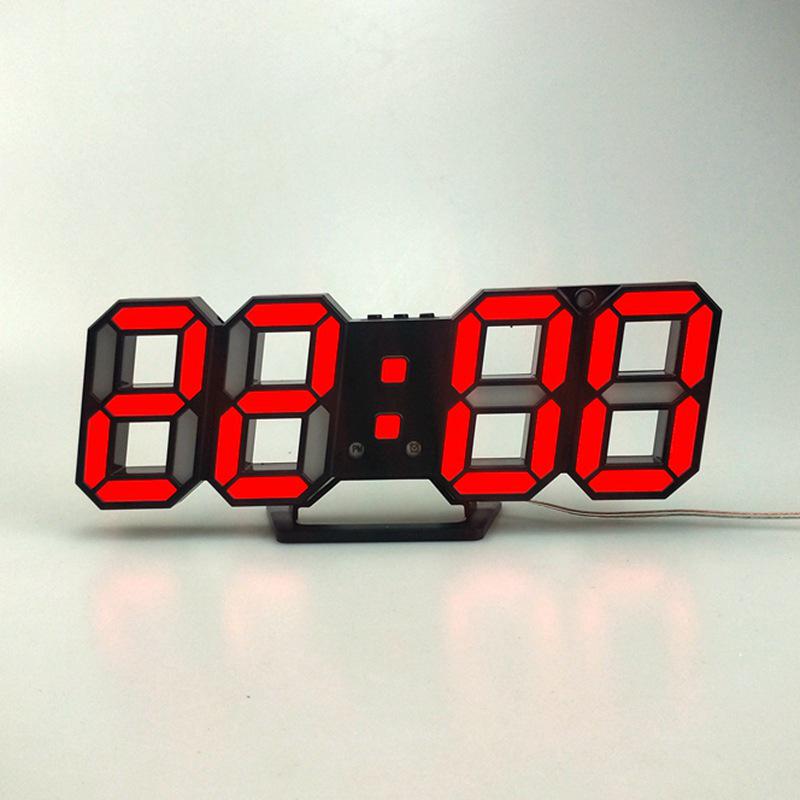 3D Three-dimensional Clock LED Alarm Clock Korean Electronic Clock Living Room 3D Wall Clock Digital Clock