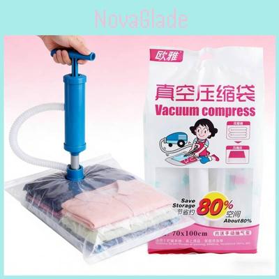 Compression Storage Bag For Winter Clothes With Pet Pe Material And No Pump Needed For Travel