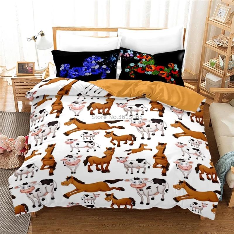 New Animal Horse 3d Bedding Set Printed Duvet Cover Set with Pillowcase Twin Full Queen King Size Bedclothes Drop Shipping