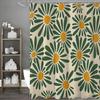 Floral Print Shower Curtain, Polyester Shower Curtain Set with 12 Hooks for Bathroom Rustic Farmhouse Style