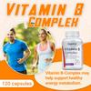 High Potency Vitamin B Complex, 120 Capsules - With Vitamin C - Natural Energy Complex
