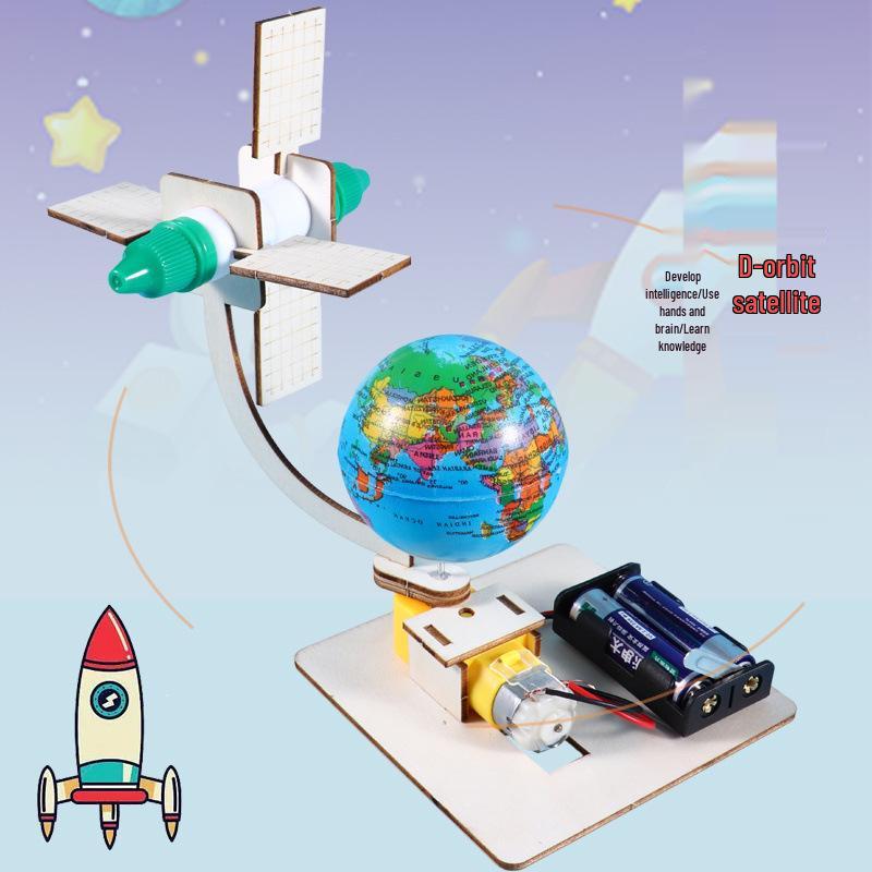 Handmade Geosynchronous Satellite Model: DIY Rotating Orbit for Space Science.