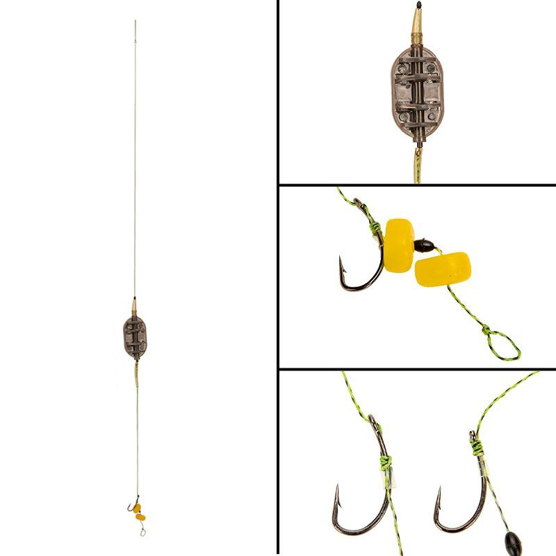 Montură Europeană pentru Pescuitul la Crap cu Aruncare Lungă, cu Momeală Fixă și Fir cu Plumb de Fund