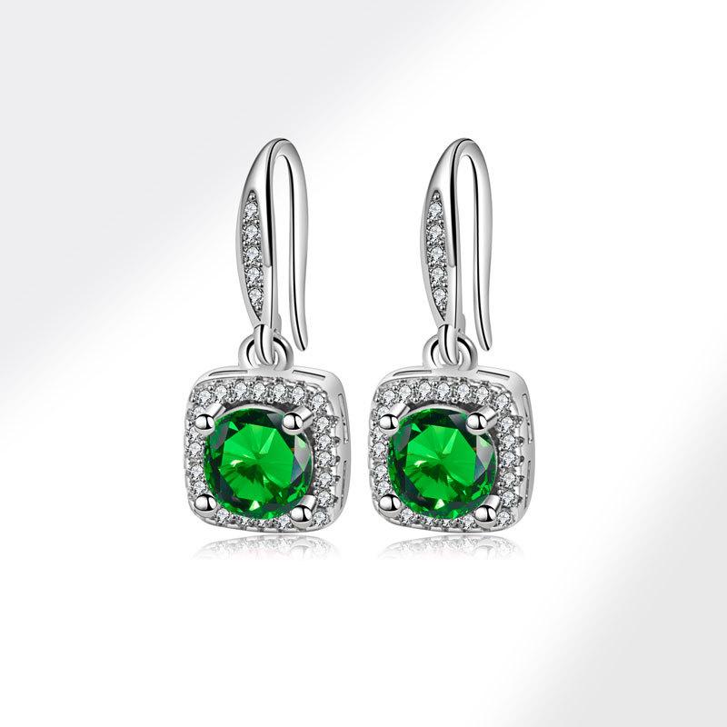 Elegante 1 Karat quadratische Ohrstecker für Damen Modischer Zargenfassung Ohrschmuck Schicke und zarte Accessoires