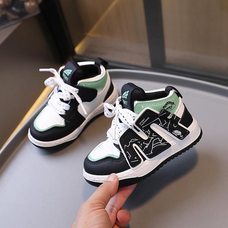 Spring and Autumn Style All-match High-top Soft-soled Sports Shoes for Boys and Girls