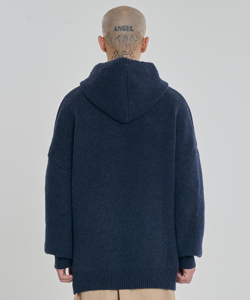 AJOBYAJO [Pba] Dbof Wool Knit Hoodie [Navy]