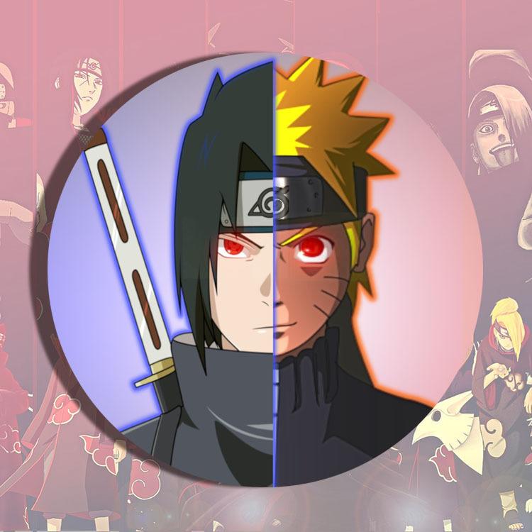 Sasuke Naruto Itachi Madara Kakashi Anime Badge Pin Metal Enamel Lapel Pin Cosplay Accessories Brooch Keychain Gift For Fans