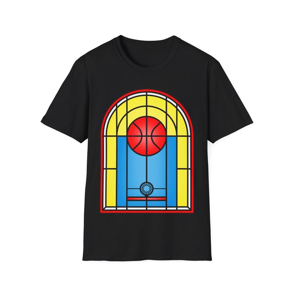 

Stained Glass Basketball Tee, Hoops Fan Shirt, Slam Dunk Graphic Tee 4XL