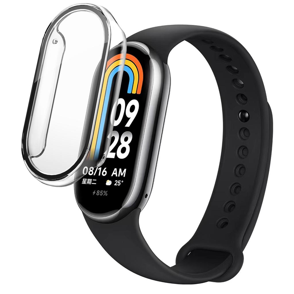 PC Case+Tempered Glass For Xiaomi Mi Band 8 Cover Shockproof Full Hard Screen Protector correa For Xiaomi Mi Band8 Accessories