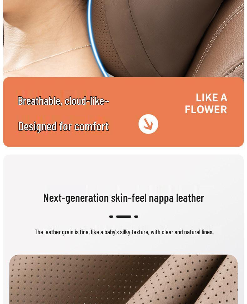 Geely Galaxy Car Accessory Set: Xingyao 8 Headrest, Xingyuan Neck Pillow, Xingjian AL7 Lumbar Support.