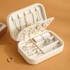 Leather Zipper Stud Earrings Storage Jewelry Box with Baffle Earrings Ring Large Capacity Jewelry Jewelry Portable Box