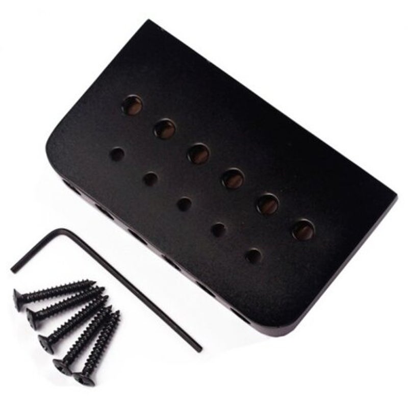 Guitar Parts Brass Saddle 6 String Fixed Hard Tail Hardtail Guitar Bridge Black