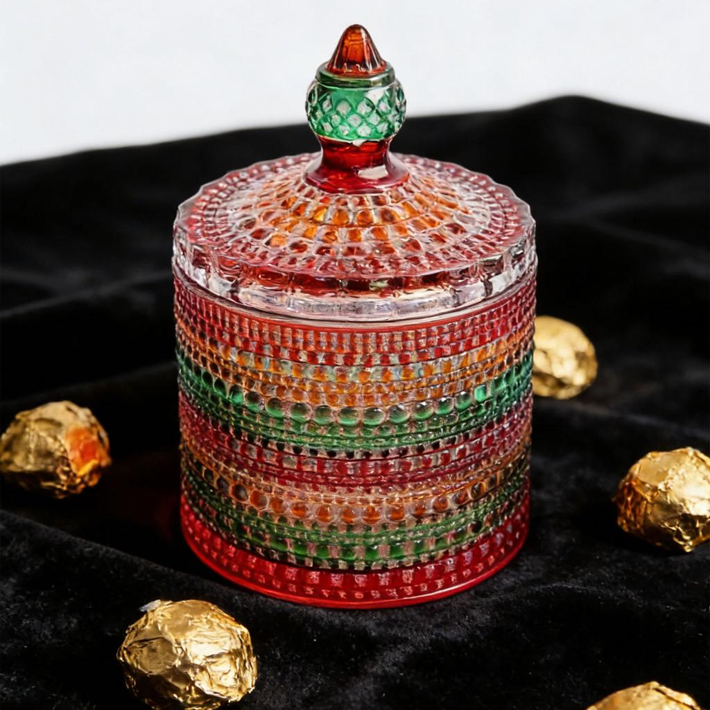 Transparent Designs Clear Candy Jar Multifunctional Glass Storage Container for Household Decoration