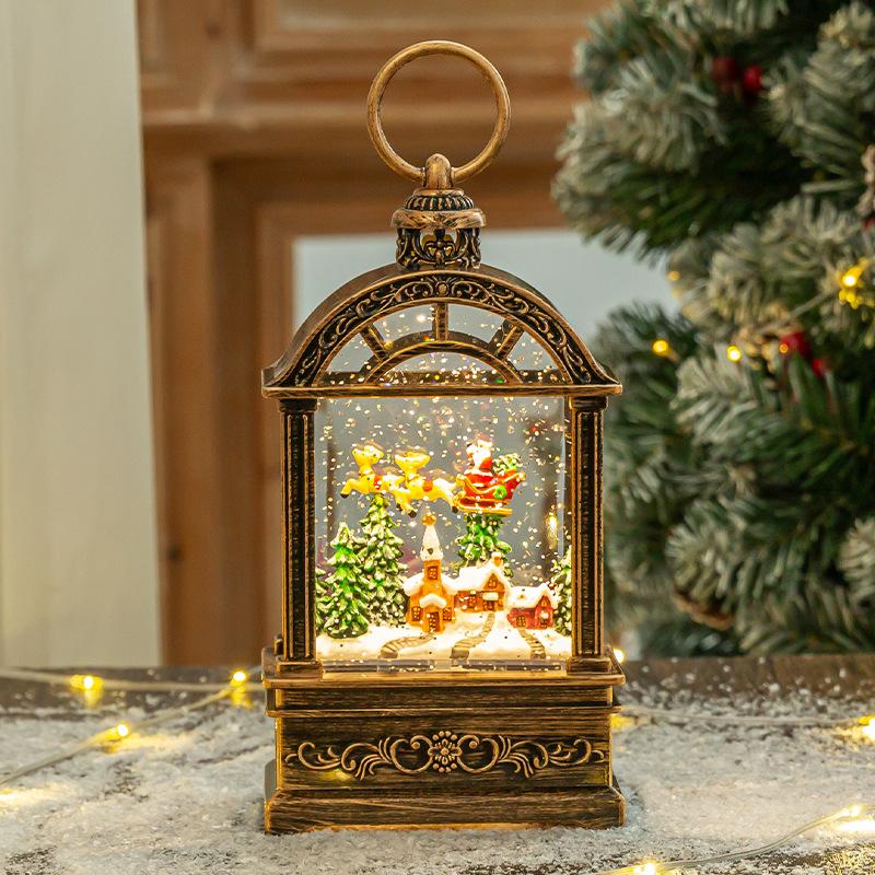 Świąteczna kula śnieżna z lampką LED Przenośna ręczna dekoracja płatkiem śniegu Świąteczna ozdoba na biurko Idealny pomysł na prezent świąteczny