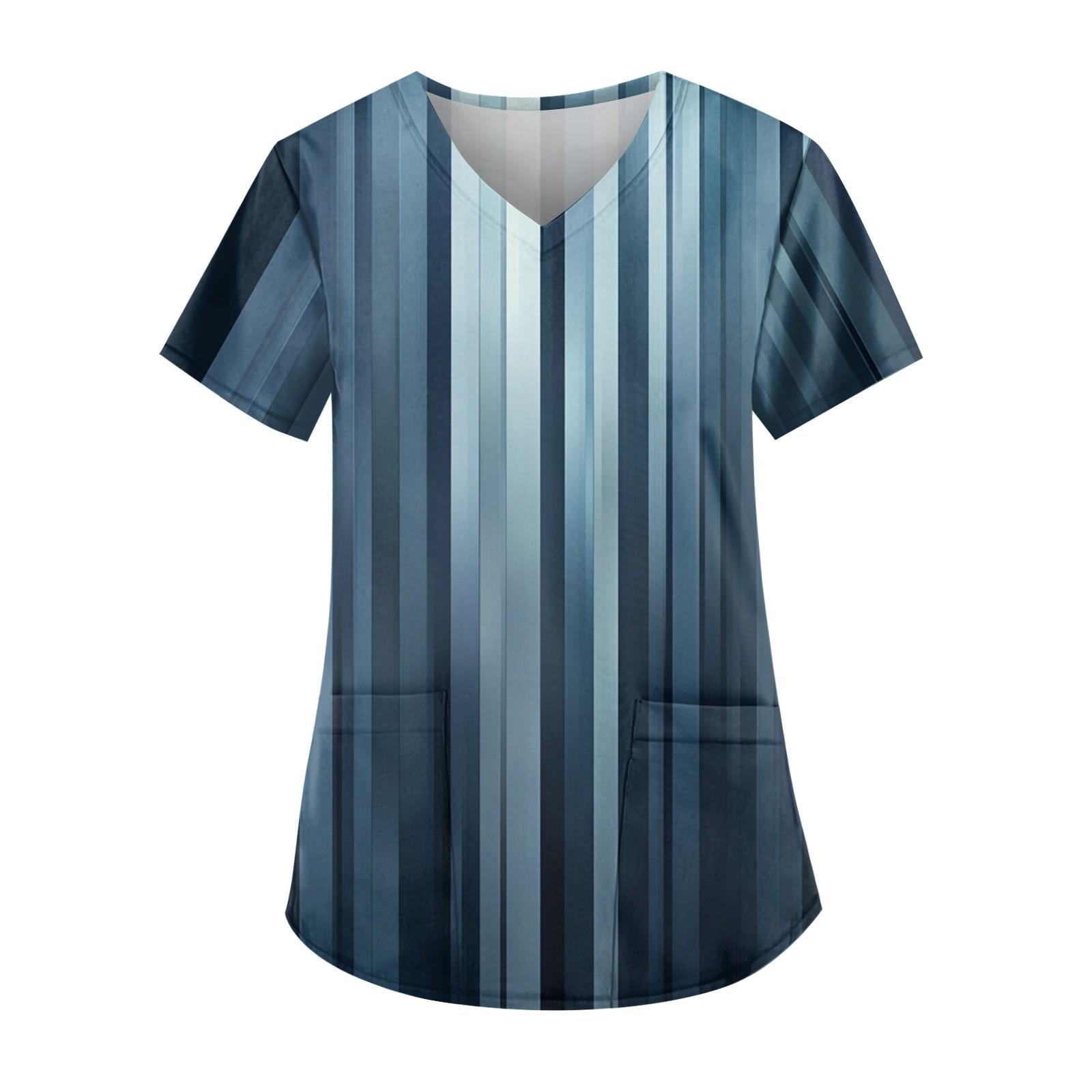 

Женские модные повседневные топы с v-образным вырезом и защитная спецодежда с принтом XL небесно-голубой