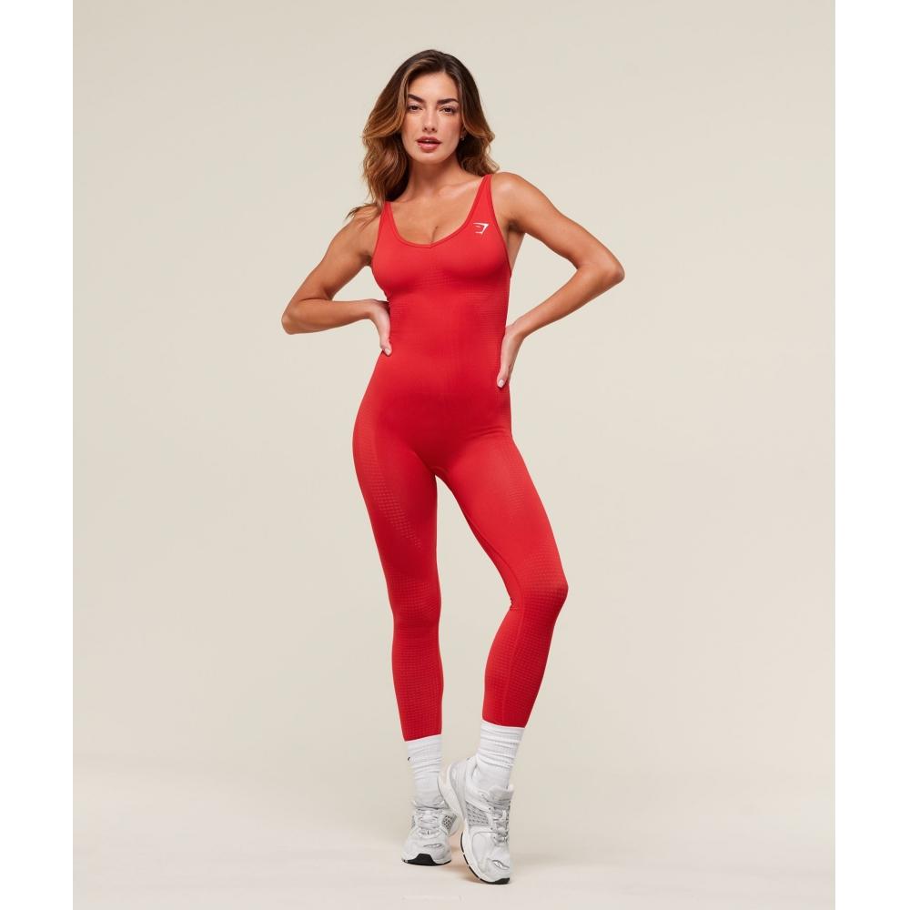 

Gymshark Vital Sculpt Seamless All In One Velocity Red B4b3n Rb50 XS
