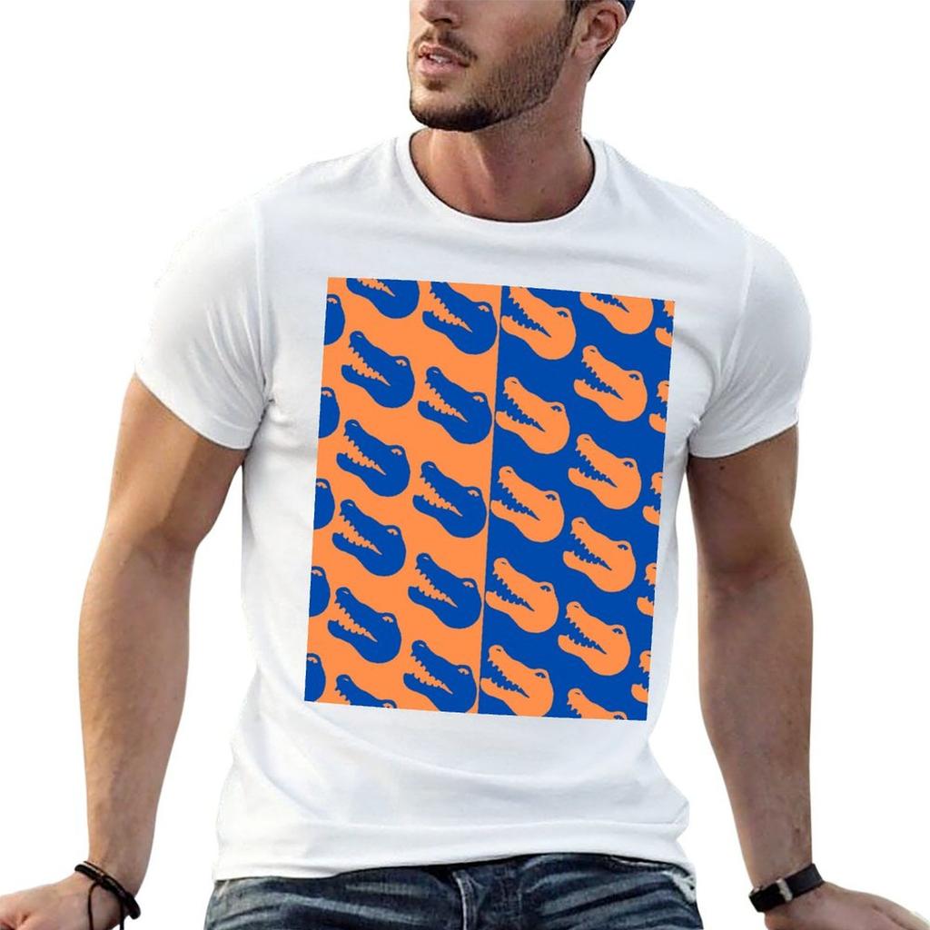 Orange And Blue Gator Patter Tshirt Unisex T Shirt Cotton 100 T Shirts For Unisex Graphic Tees Graphic T Shirts For Unisex Tshirt