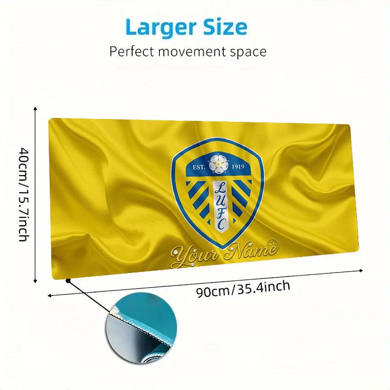 Leeds United Custom Name Large Size Mouse Pad Large Gaming Table Cushion Non-slip Laptop Tablet Big Mousepad XXL Mat Mini PC Playmat With Lock edge