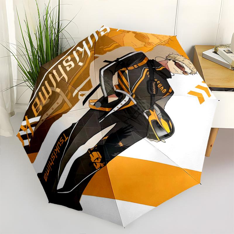 

Tsukishima Kei Automatic Folding Fashion Umbrella - 3 Folding Design, Vivid Cartoon Pattern, Suitable for Outdoor Activities, A Gift for Fans In All S