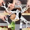 Stainless Steel Kitchen Scissors Ultra Sharp Fish Scale Scissors Chicken Bone Scissors Heavy Duty Meat Cutting BBQ Scissors