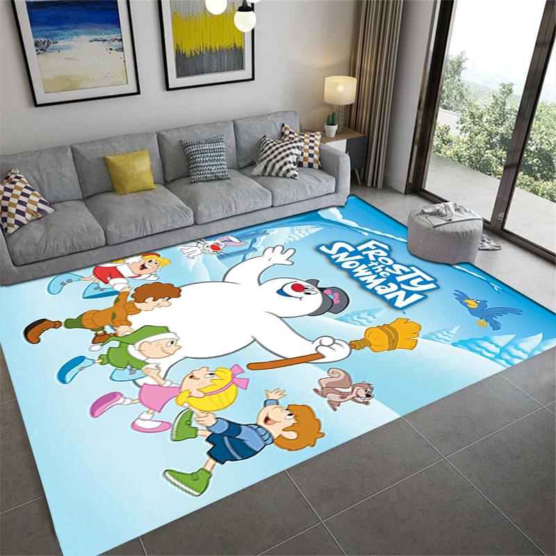 2026 NEUER Frosty the Snowman Teppich für Wohnzimmer Schlafzimmer Zuhause Sofadekoration, Kinderspiel rutschfeste Fußmatte