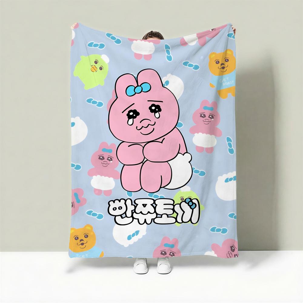 

Character O-Opanchu Usagi Throw Lightweight 240g Flannel Blanket Soft Skin-friendly for Summer Cooling 75cmx90cm