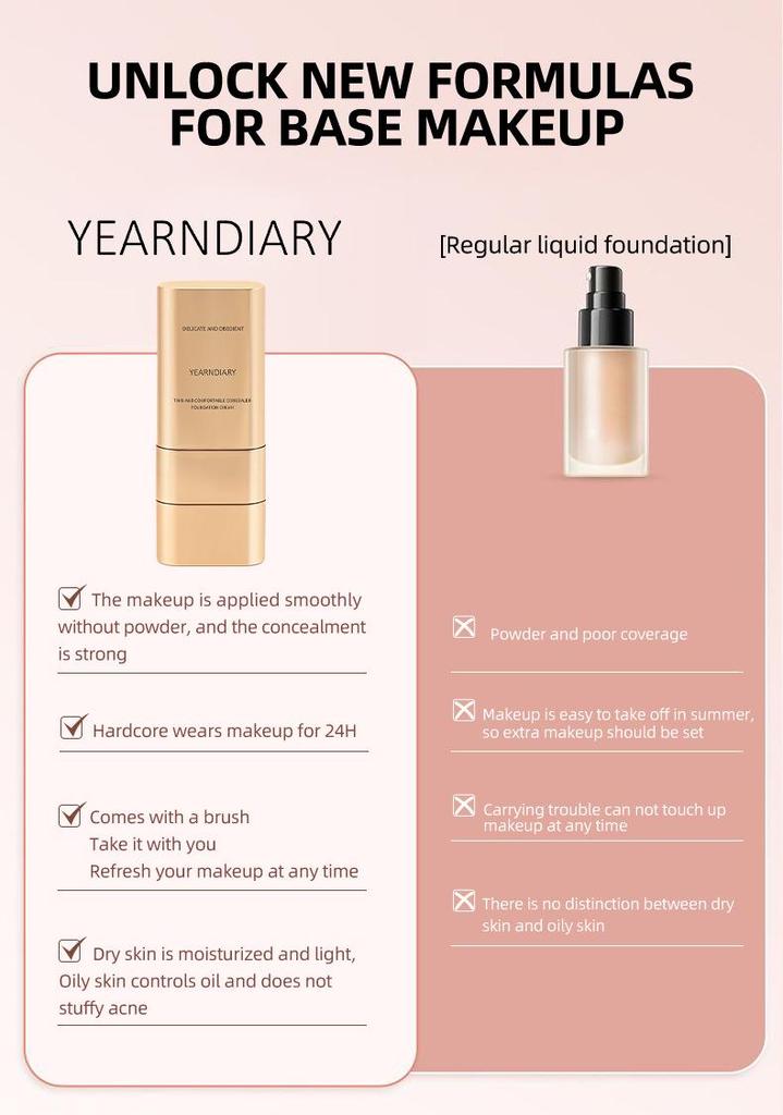 Vodotěsná oboustranná tyčinka na make-up a korektor pro konturování, rozjasnění a dlouhotrvající bezchybný vzhled