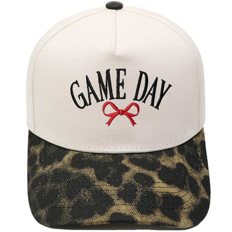 GAME DAY Bow Embroidery Color Matching Truck Hat Race Day Ladies Support Shade Dad Hat