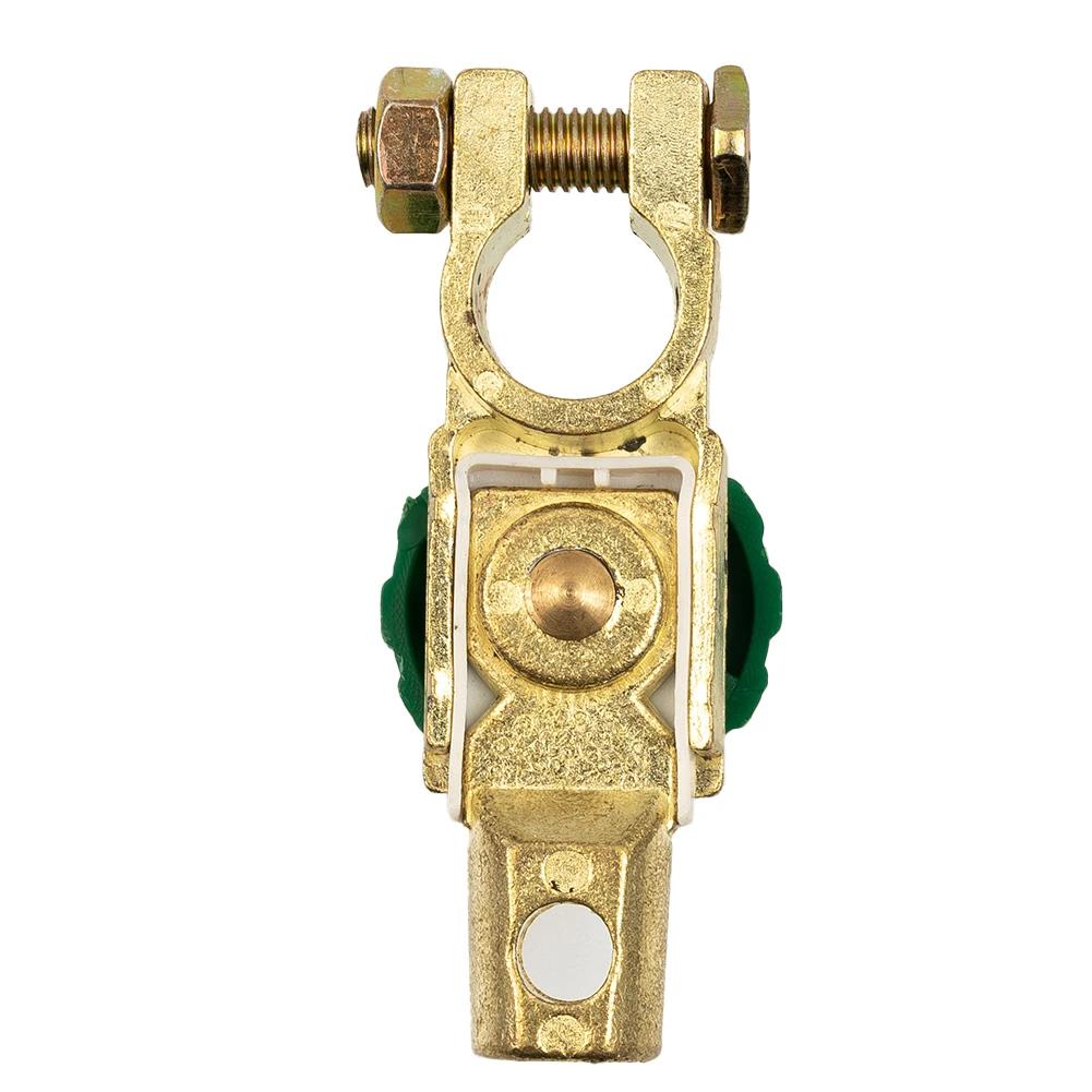 1PCS  Heavy Duty Battery Disconnect Isolator Cut Off Switch 12V 24V Green 17MM   Zinc Alloy Copper Plated + Plastic Knob