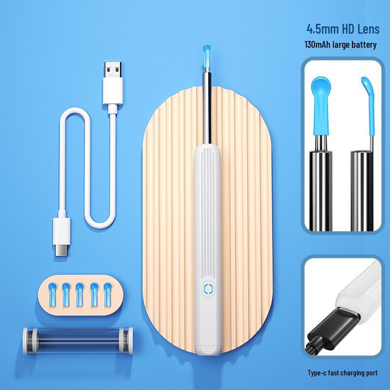 

HD Wireless Earwax Removal Tool with Light and Silicone Endoscope Ear Spoon