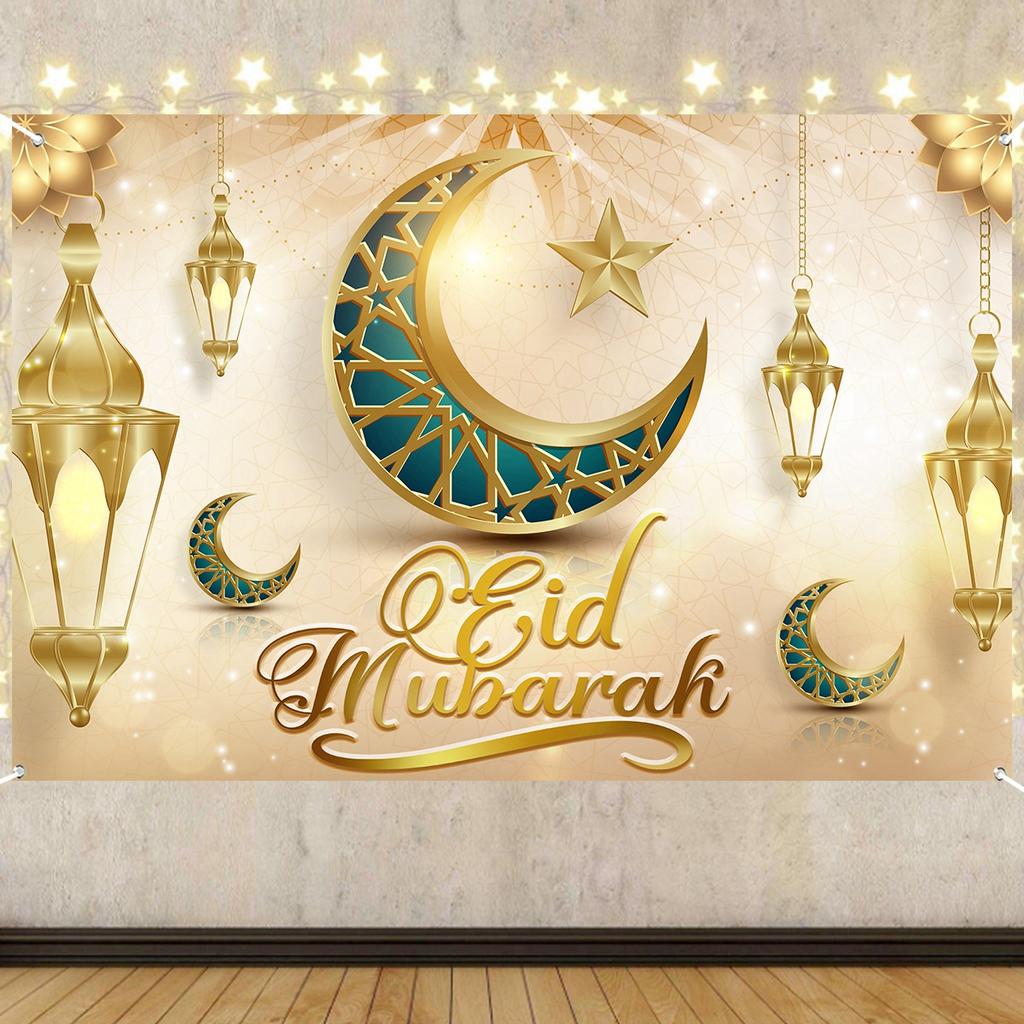 Eid Mubarak Hintergründe Ramadan Dekoration 2024 für Zuhause Eid Al Adha Ramadan Kareem Islamische Muslimische Partydeko Eid Al Adha Geschenke