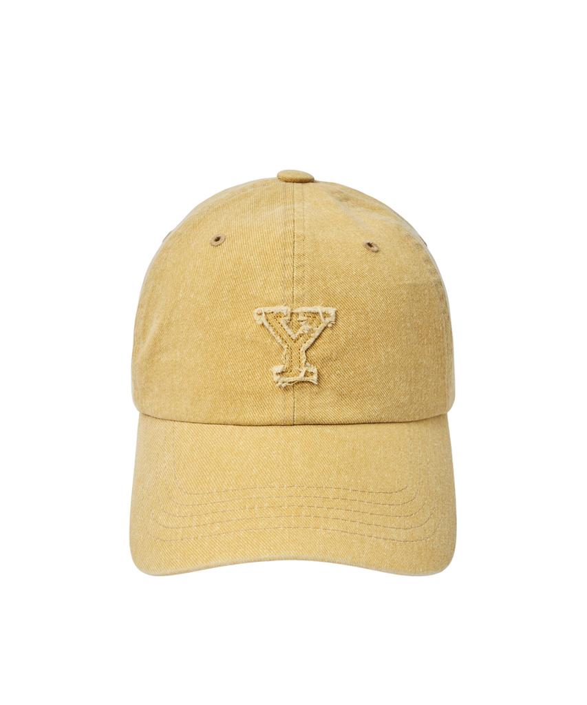 YALE Y Logo Pigmentgewaschen Baseballkappe_Gelb