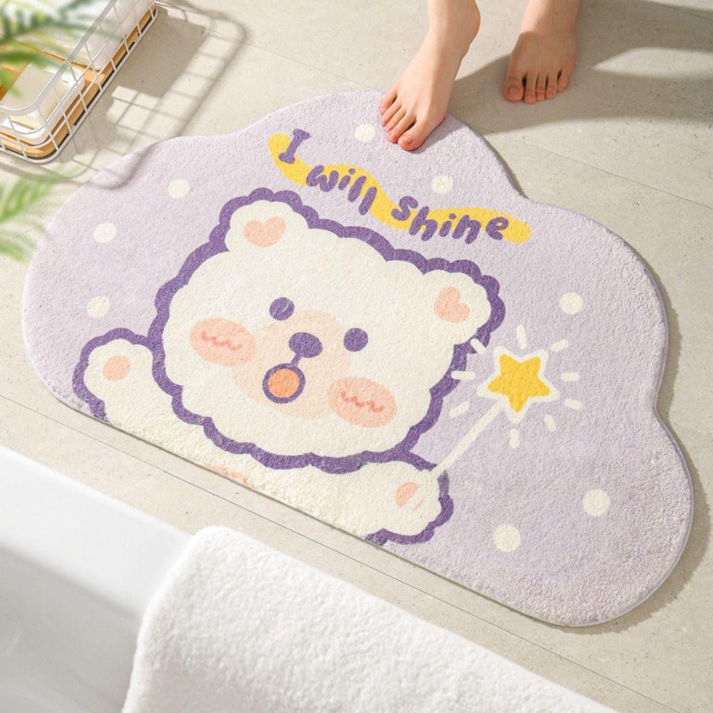 

Cartoon Pattern Plush Floor Mat Absorbent Floor Rugs Home Decoration Floor Carpet Household Style 8