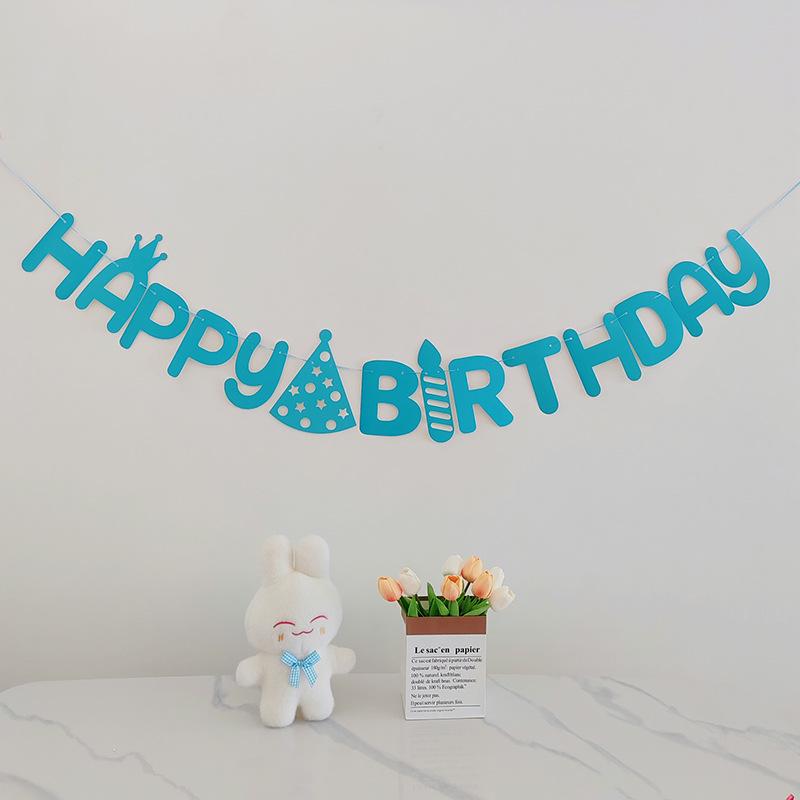 Colorful Happy Birthday Flag Decoration for Baby's First Birthday Photoshoot