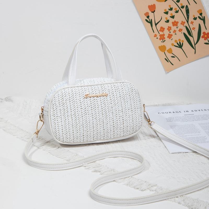 

Fashion small bag women s summer new diamond portable shoulder bag polka dot straw messenger bag