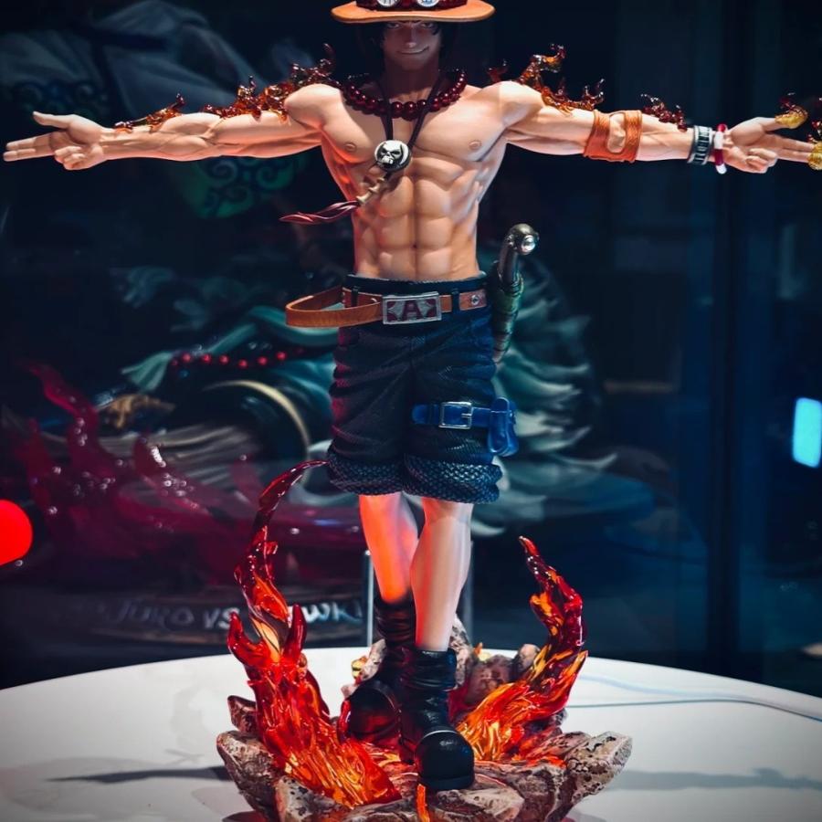 New One Piece Lx Three Brothers Cross Ace Statue Model Anime Figurine Desktop Decorative Ornament Gift