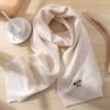 Men's and Girls' Cold-Proof Embroidered Knit Scarf: Fashionable, Versatile, and Warm with Cute Puppy Design for Autumn/Winter.