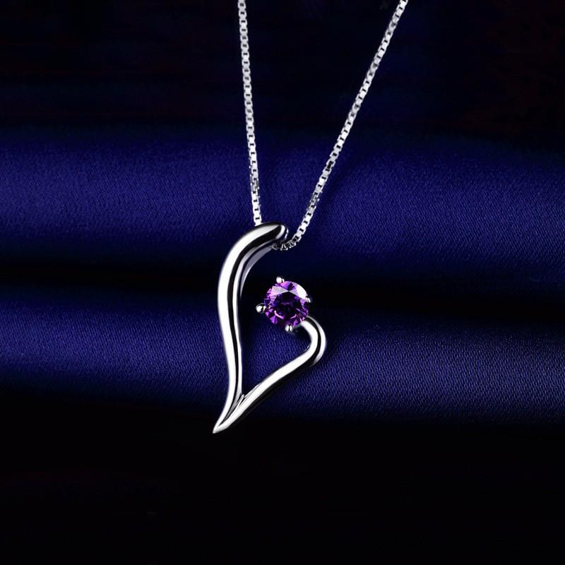 925 Sterling Silver Jewelry Simple Love Heart Pendant Necklace for Women Wedding Party Jewelry for Girls Friend Gift