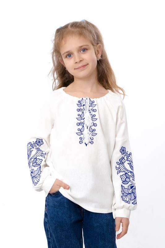 Girls' Long Sleeve Embroidered Blouse - Traditional Ukrainian Vyshyvanka Any Season 6480-070-22 HC