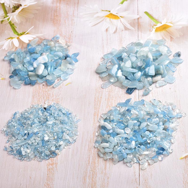 Natural Aquamarine Crystal Ornament & Incense Diffuser Stone 100g (9-12mm)