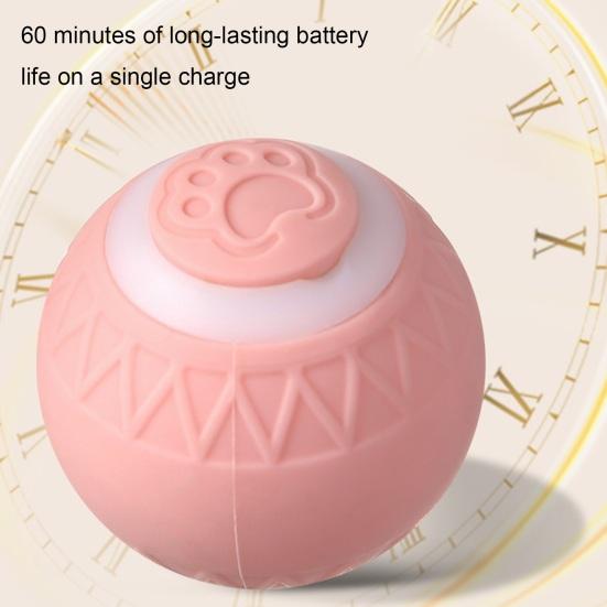 Interactive Cat Rolling Ball Toy Motion Activated Automatic Moving Smart Ball USB Rechargeable Pet Bouncing Ball for Small/Medium/Large Cats Dogs
