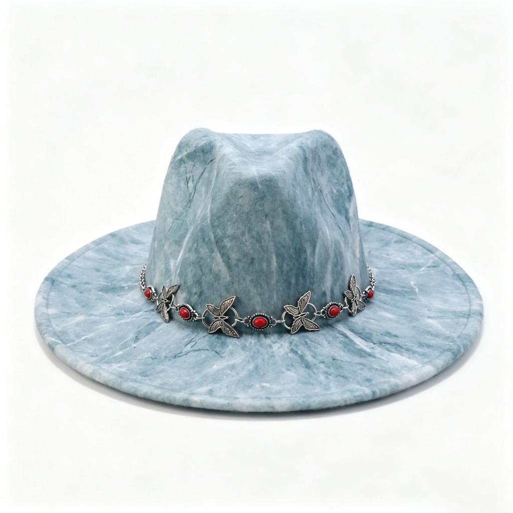 Hot-selling western cowboy hats, new men's and women's party tie-dye top hats, fashionable flat-brimmed jazz hats