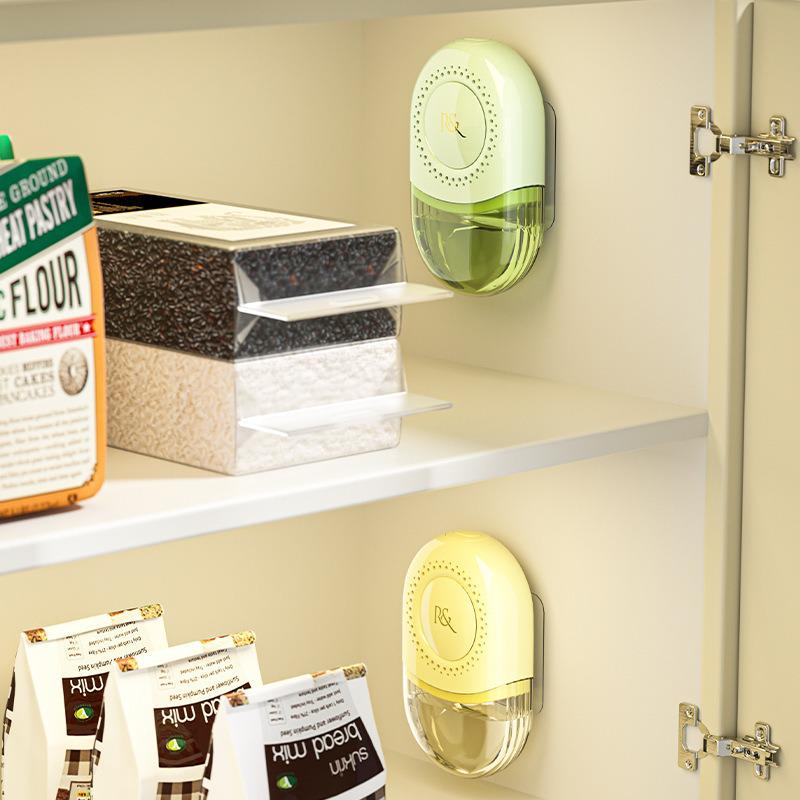 Wall-Mounted Fragrance Dehumidifier Box with Non-Marking Moisture Absorbent Bag for Wardrobes & Cabinets