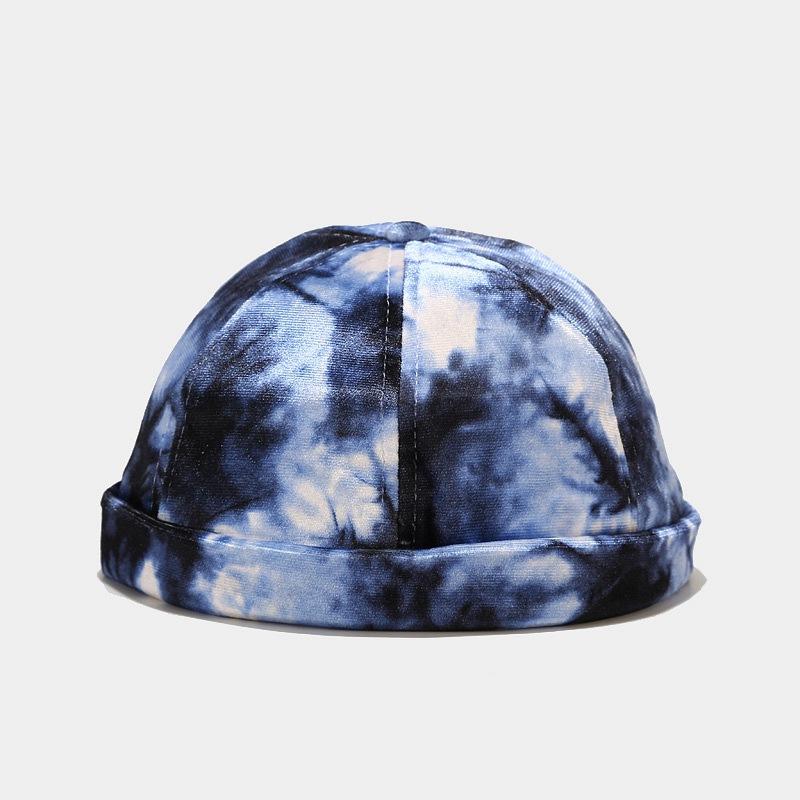 Vintage Docker Cap Hoed zonder Klep Ademende Muts Katoen Verstelbaar Print Landheer Zeeman Cap Mannen En Vrouwen 8 56-60cm wear gray