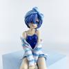 Anime Re:Life In A Different World From Zero Rem Ram Figure Blue Stripes Loungewear Model Noodle Press PVC Collection Gift Toy