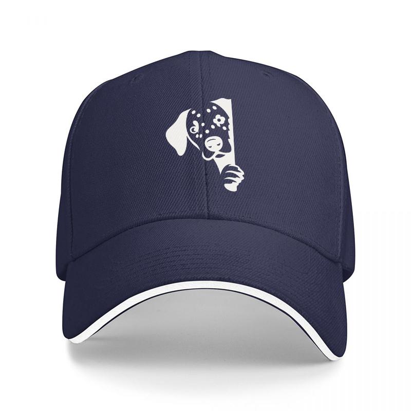 Dalmatian Dog Face Print Baseball Cap Black and White Design Adjustable Hat for Adults Fashionable Pet Theme Headwear