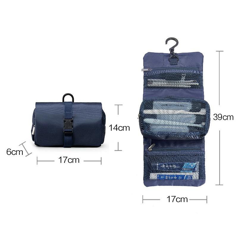 Oxford Toiletry Bag With Hook For Hanging Household Travel Daily Supplies Portable Organizer Storage Bag Foldable Cosmetic Bag