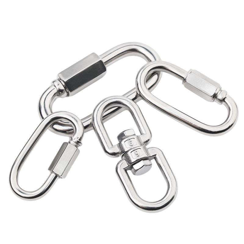 304 Stainless Steel Quick Link Carabiner Chain Connector with Maillon Lock