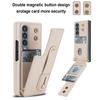 For Samsung Galaxy Z Fold4 5G Case Kickstand Card Slots Leather Coated TPU Cover with Shoulder Strap